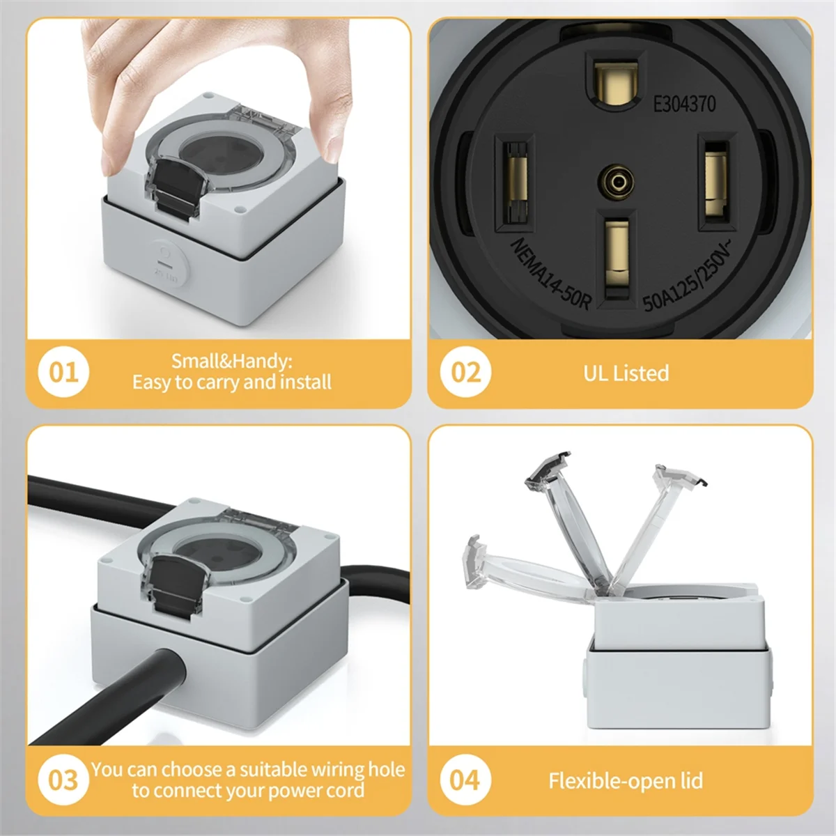 Outdoor Power Receptacle Box - Presa di Corrente AT16 50Amp, 125/250