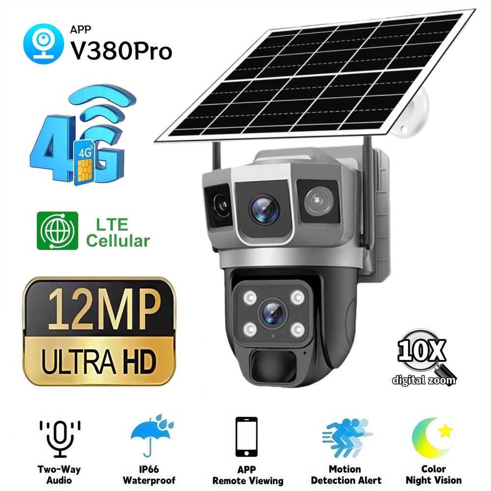 Outdoor Power Monitor - Telecamera di Sorveglianza Solare 4G per