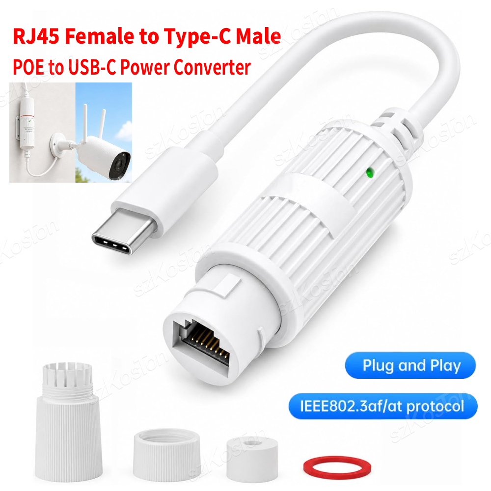 Outdoor Power Monitor - Convertitore di Alimentazione POE a USB-C,