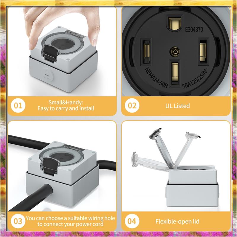 AA46 HOT-50Amp Scatola presa d - Outdoor Power Receptacle Box recensione e prezzo
